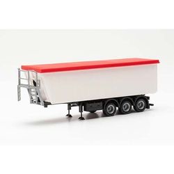 Stöffelliner dump body semitrailer 3axles (Kempf), white with red tarp 076555-003