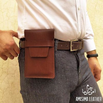 کیف گوشی کمری چرم طبیعی G-109