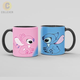 ماگ طرح استیچ (Stitch) - کد 08 (سفید ، مشکی ، حرارتی)