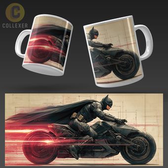 ماگ طرح بتمن (Batman) کد 08 (سفید ، مشکی ، حرارتی)