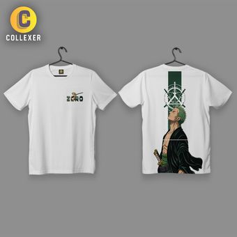 تیشرت سفید انیمه وان پیس طرح رورونوا زورو (Roronoa Zoro) One Piece - کد 03