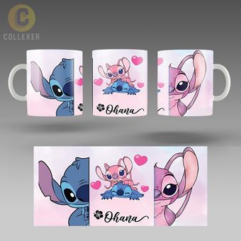 ماگ طرح استیچ (Stitch) - کد 09 (سفید ، مشکی ، حرارتی)