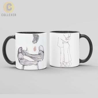 ماگ عاشقانه هنری طرح دو نفره (Couple) Art Style Mug - کد 02 (معمولی ، مشکی ، حرارتی)