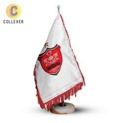 پرچم رومیزی طرح تیم پرسپولیس (Persepolis) کد 09 - ریشه تک (رنگ انتخابی) مخمل پایه سنگی