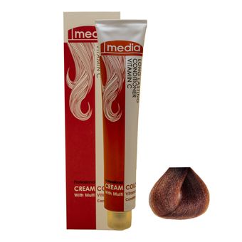 رنگ مو مدیا سری مسی شماره 7.4 حجم 100 میلی لیتر رنگ بلوند مسی متوسط