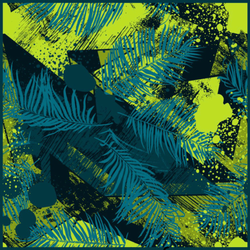 روسری نخ ابریشم گارزا برگ سبز دستدوز