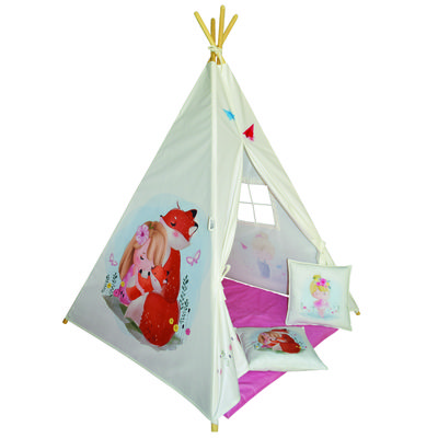 چادر بازی کودک مدل سرخپوستی طرح دختر کد PT527