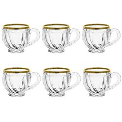 فنجان مدل تولیپ لب طلا بسته  6 عددی