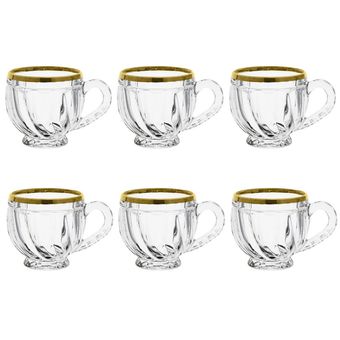 فنجان مدل تولیپ لب طلا بسته  6 عددی