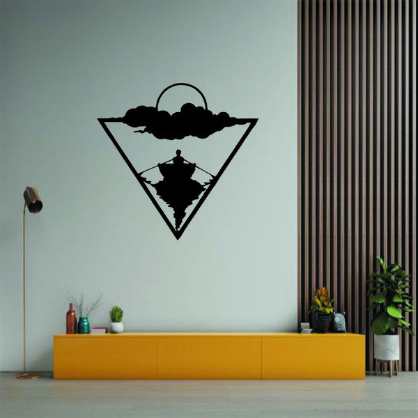 استیکر مدل چوبی طرح قایق کد S57