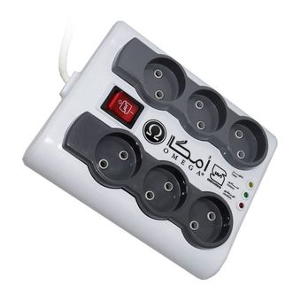 محافظ ولتاژ شش خانه امگامدل P6000 طول 5متر
