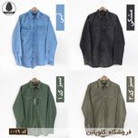 پیراهن مردانه کتان سنگ شور شده - کد 0019