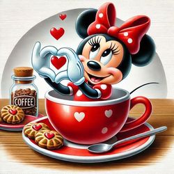 برچسب DTF یا استیکر حرارتی لباس مینی موس و فنجون