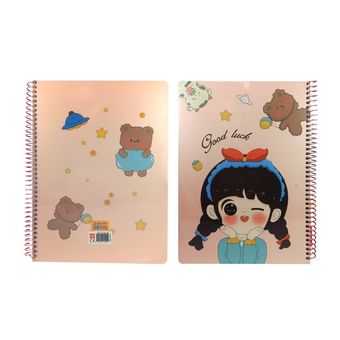 دفتر جلد دار 50 برگ سیمی دختر بچه کد 49