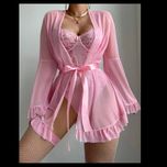 #لباس خواب ست 3 تیکه فنردار کد 8059