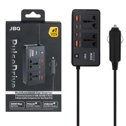 اینورتر و چندراهی فندکی خودرو JBQ مدل Pulse Drive M670852 200W - مشکی (گارانتی یکساله رصاصی)