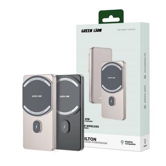 پاوربانک (PD و فست شارژ) Green Lion 5000mAh مدل MILTON GNMTN5KPBTI 20W - تیتانیوم - MN