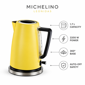 کتری برقی میشلینو سری لئونیداس (Michelino Leonidas) | قدرت 2200 وات – با پایه 360 درجه