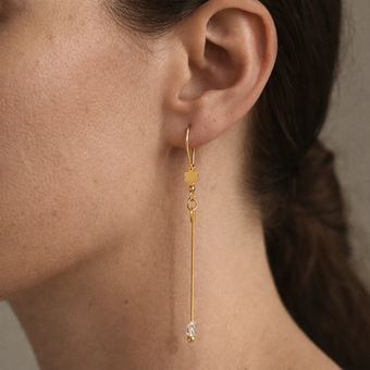 گوشواره آویز لاینر 2.48 گرم _کارکرده_ بدون اجرت