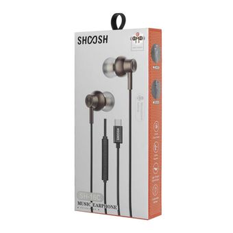 هندزفری با سیم با پورت Shoosh Type-C مدل +SH-C12 - مشکی - SMO