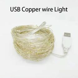 ریسه مفتولی درجه یک – 50 نور در 5 متر، رنگارنگ و جذاب با شارژ USB