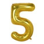 بادکنک فویلی عدد 5 هپی بری طلایی سایز 32 اینچ