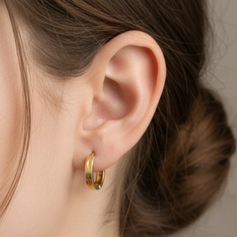 گوشواره حلقه ای مینیمال  2.28 گرم _کارکرده_ بدون اجرت