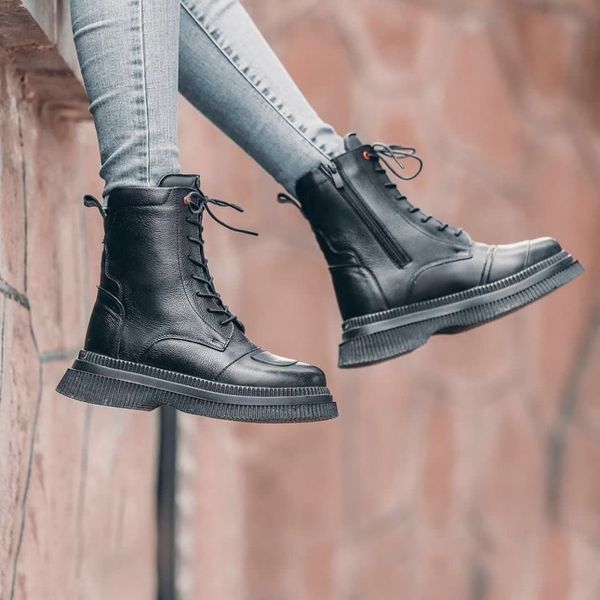 نیم بوت زنانه چرم طبیعی بغل زیپ SUBARO3