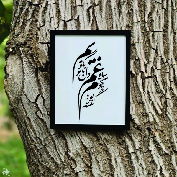 تابلو مدل شعر چوبیایی غم دل باتوبگویم