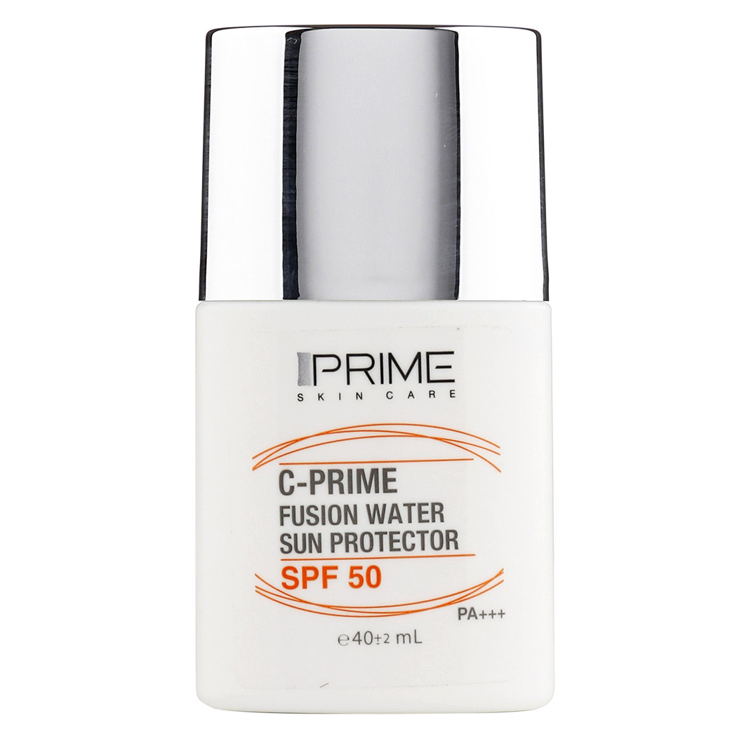 فلوئید ضدآفتاب بی‌رنگ پرایم، SPF50، مدل C-Prime Fusion Water، مناسب انواع پوست و حجم 40 میلی‌لیتر، ضد آب، محافظت کننده در برابر