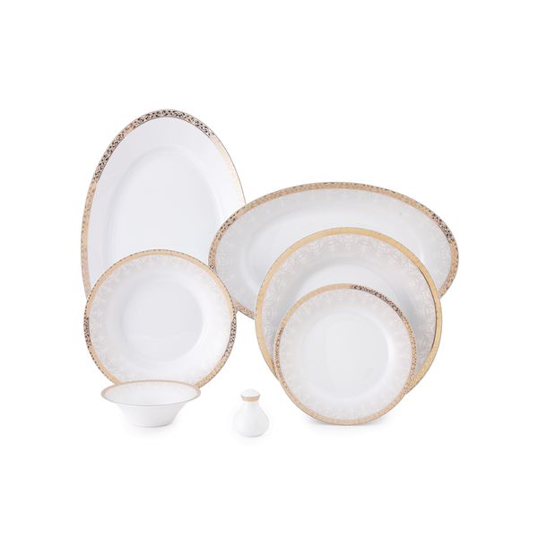 سرویس غذاخوری 108 پارچه چینی زرین ایران سری شهرزاد مدل رومینا درجه یک