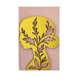 گلدان چوبی طرح دختر