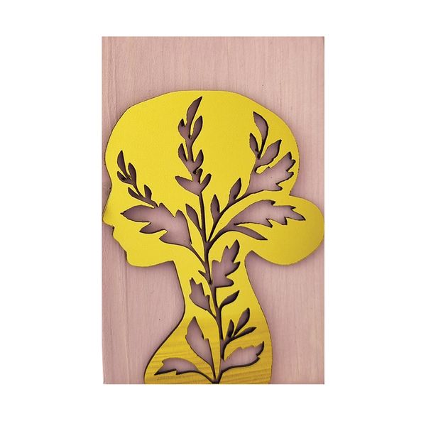 گلدان چوبی طرح دختر