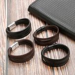 دستبند مردانه مدل ریکاردو چرم طبیعی کد 2200