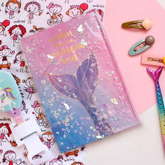 دفتر خاطرات 100 برگ مدل آکواریومی طرح پری دریایی