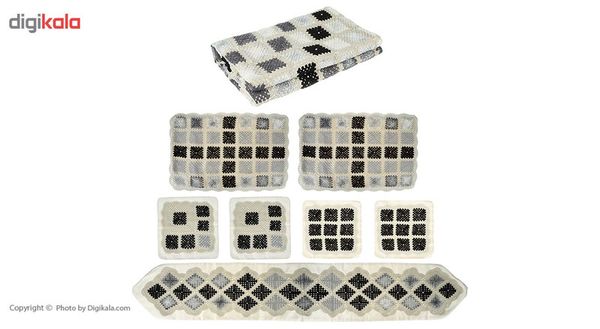 سرویس روتختی شاهو مدل Black Pearl دو نفره 7 تکه