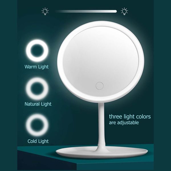 آینه LED آرایشی با رینگ لایت | نور حرفهای میکاپ و عکاسی سلفی