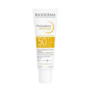 ژل ضد آفتاب بدون رنگ بایودرما +SPF50 مدل Photoderm Spot-Age محافظ UVA ،UVB و PA++++، ضد لک، ضد پیری، ضد آب، مناسب انواع پوست حجم