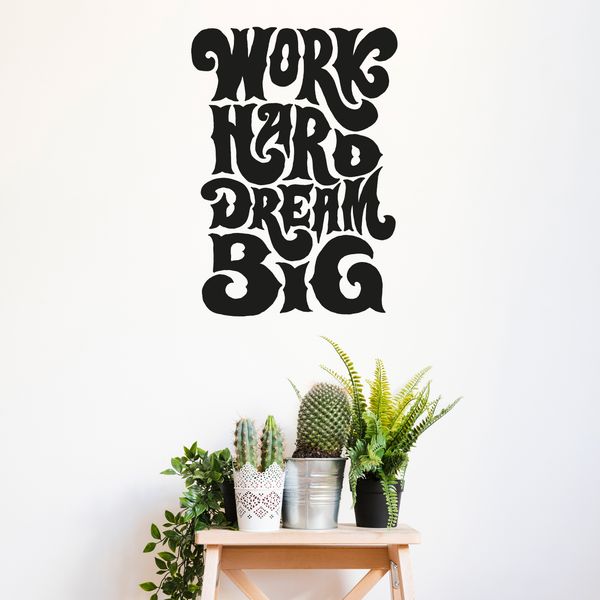 استیکر دیواری ناویا طرح work hard dream big
