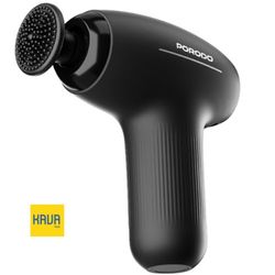 تفنگ ماساژ شارژی کوچک پورودو Porodo Lifestyle Mini Massage Gun با 4 سری قابل تعویض – مشکی