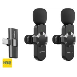 میکروفون یقه‌ای دوگانه Porodo Audix Pro | اتصال Type-C و Lightning