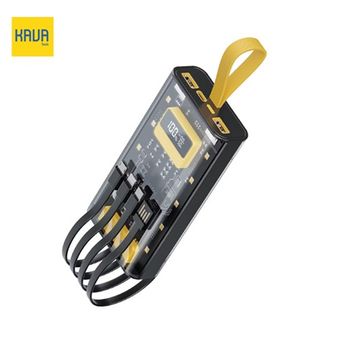 پاوربانک Green Lion Transparent Pro 10000mAh با شارژ سریع و کابل‌های داخلی