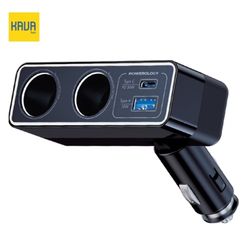 شارژر فندکی چند پورته پاورالوجی Powerology Brio Multi-Port Car Charger مدل Brio – مشکی