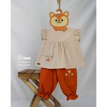 تاپ شلوار ماهنی رنگ کرم نارنجی