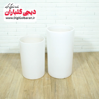 گلدان سرامیکی استوانه ساده 2تایی
