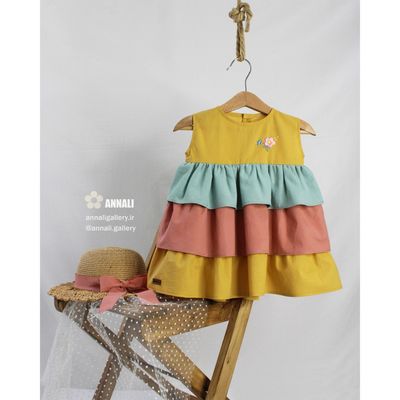 پیراهن دخترانه اِلی رنگ زرد