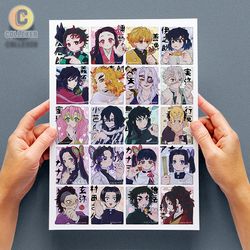 استیکر پک بدون برش انیمه شیطان کش (Demon Slayer) - شیت برچسب A4 و A5 - کد 10