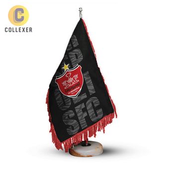 پرچم رومیزی طرح تیم پرسپولیس (Persepolis) کد 10 - ریشه تک (رنگ انتخابی) مخمل پایه سنگی