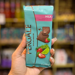 شکلات شیری مغزدار با طعم توت فرنگی و لیمو پرگاله