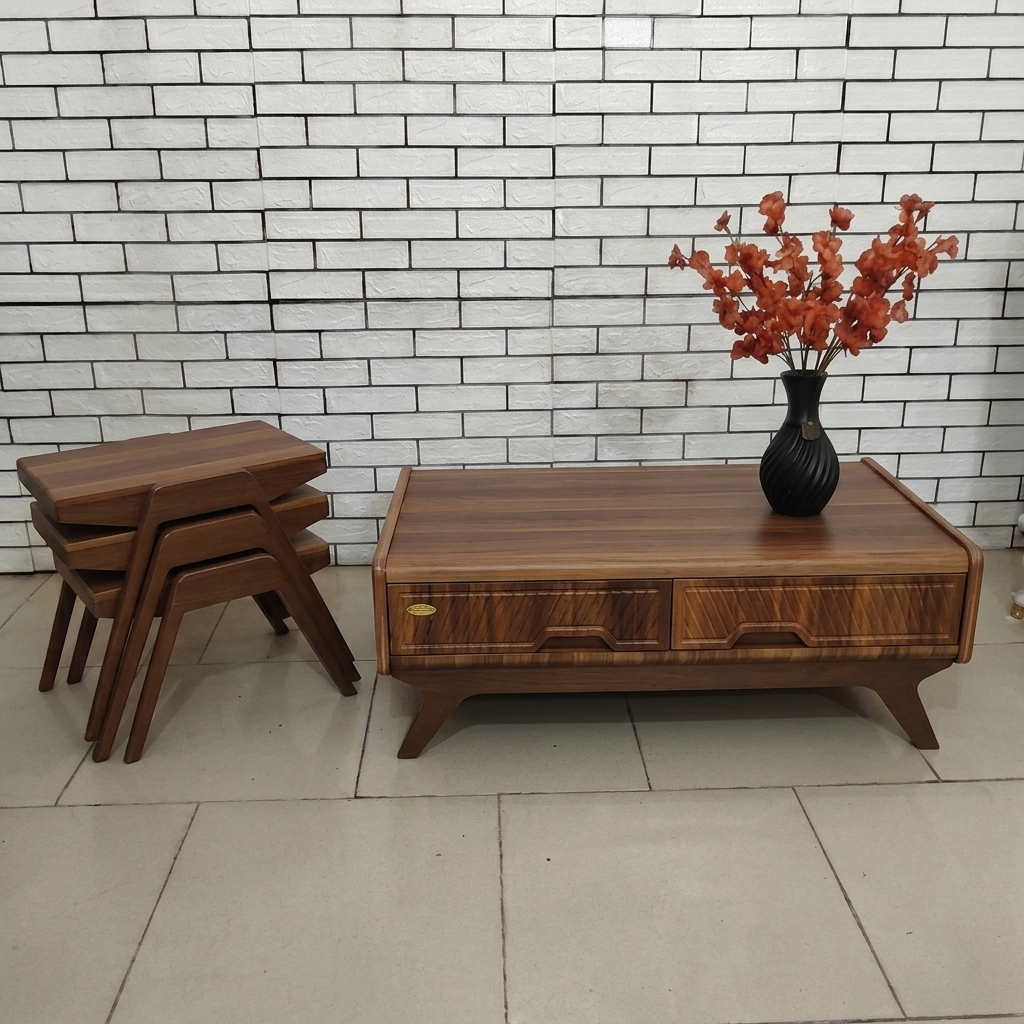میز جلومبلی و عسلی کد 508 رنگ فندوقی